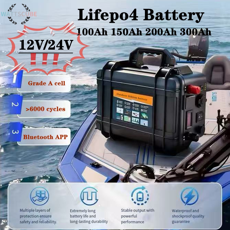 แบตเตอรี่ 12V 24V 100Ah 150Ah  - Lifepo4 12V 100Ah Bms Bluetooth บทวิจารณ์และราคา